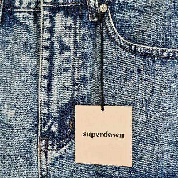 REVOLVE Superdown Audrea Cut Off Shorts in Acid Blue Wash - Picture 5 of 8